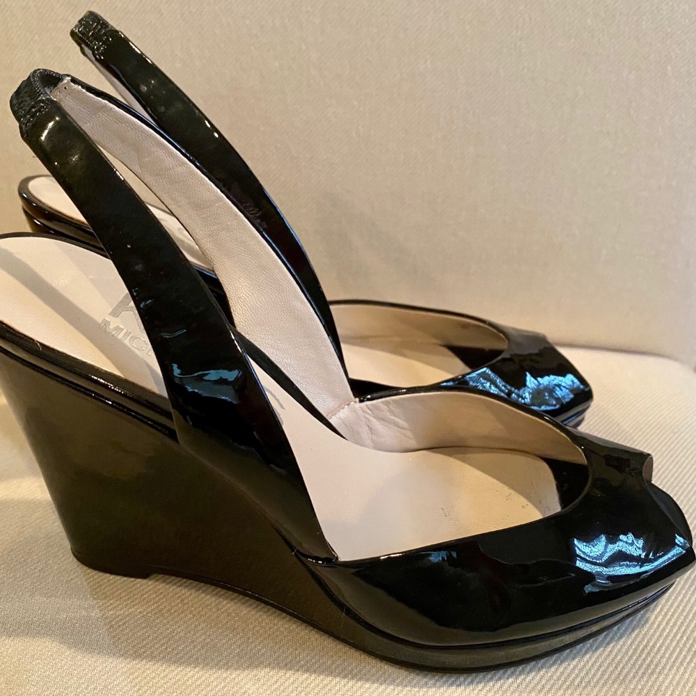 Kors Michael Kors Peep Toe Wedge Slingbacks